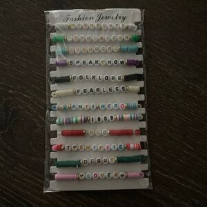 Taylor Swift themed pack of handmade beaded friendship bracelets - 4 available